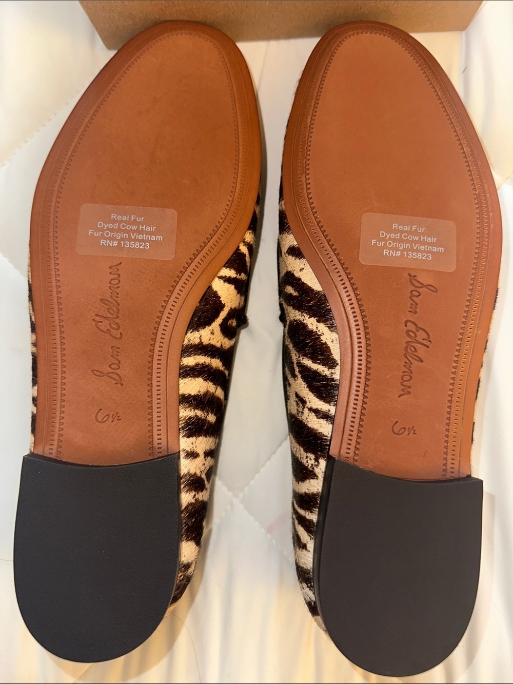 NWOT Sam Edelman Women's Zebra Print Loafers with Gold Bit - Picture 2 of 5